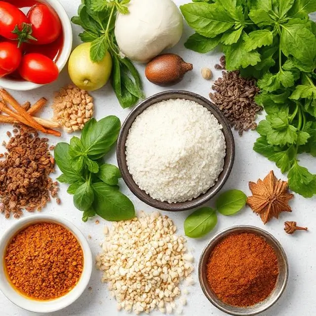 A variety of Asian spices and ingredients.