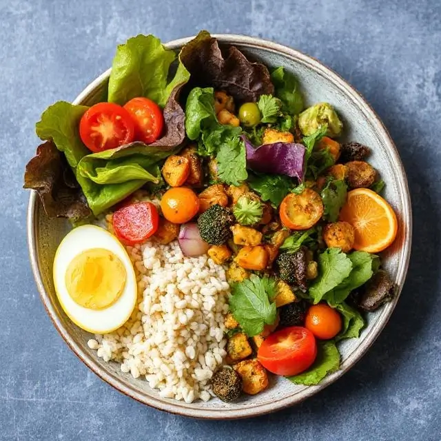 A colorful plant-based meal.