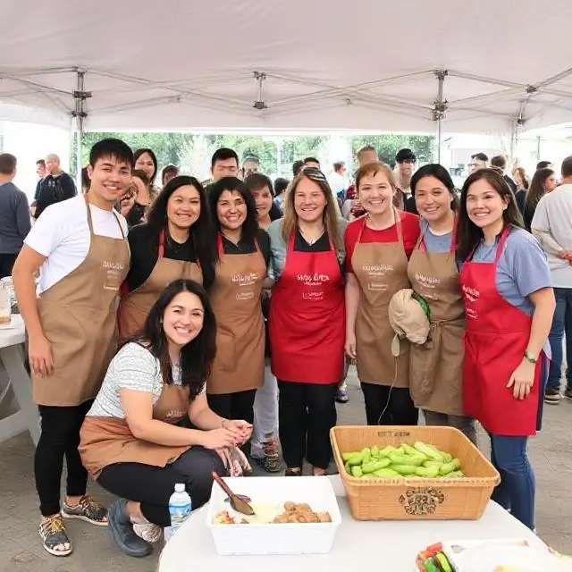 A group photo of the Culinary Canvas team at a community event.